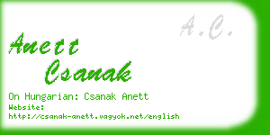 anett csanak business card
